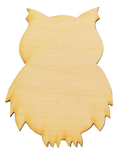 Unfinished Owl Wood Cutout Available in a Variety of Sizes and Thicknesses (1/8" Thickness, Large 9" x 12" (Sold Individually)) - WoodArtSupply