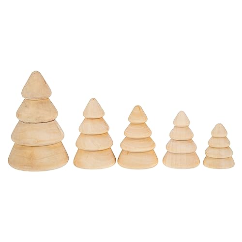 COHEALI 5Pcs Unfinished Wood Miniature Trees,Unfinished Wooden Christmas Trees,Mini Wooden Christmas Trees,Wooden Trees for Crafts - WoodArtSupply