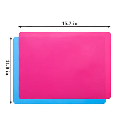 Silicone Mat - 2 Pack Silicone Craft Mats for Resin Epoxy Crafts Art, 15.7” x 11.8” Silicone Resin Molds Silicone Sheet for Crafts, Nonstick - WoodArtSupply