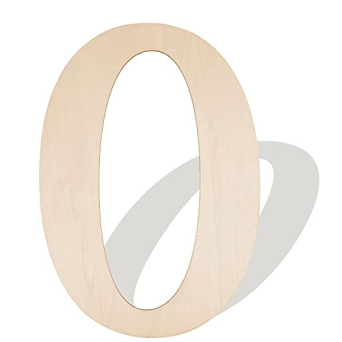 14 Inch Large Wooden Numbers, Blank Unfinished Wooden Number 0 Shape Cutouts Big Wood Numbers Signs for Craft Wall Decor Painting Birthday Wedding Hongma