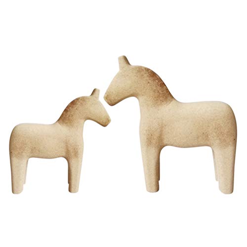 EXCEART Unfinished Wood Animal Ornament Blank Wood Horse Peg Doll Figure Cutout Table Statue Model Desktop Centerpiece for Kids DIY Painting Home - WoodArtSupply