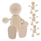 Tofficu 8 Pcs Unfinished Wooden Doll Unfinished Wooden Figurines Wooden Peg Dolls DIY Peg Dolls Unfinished Peg People Kids Mannequin Kids Toys Tofficu