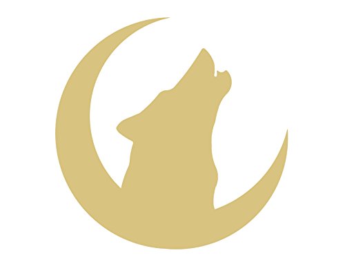 Wolf Moon Cutout Unfinished Wood Halloween Decor Full Moon Home Decor Everyday Decor MDF Shaped Canvas Style 1 (12") Diverse Woodworking