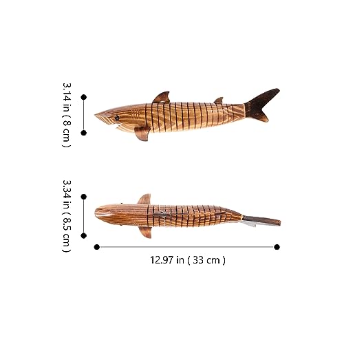 Garneck Wooden Shark Toy 10pcs Unfinished Wooden Wiggle Animal Joint Flexible Fish Shark Model for Girls Boys Garneck