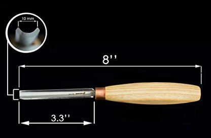 BeaverCraft Wood Carving Gouge K9/10 Woodworking Hand Chisel Compact Wood Carving Knife for Beginners and Profi - WoodArtSupply