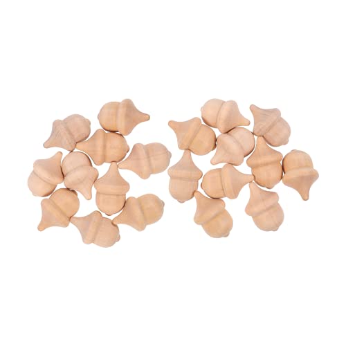 BESTOYARD 20Pcs Unfinished Wooden Peg Dolls Acorn Wood Craft Farmhouse Wooden Cut Out for Thanksgiving Fall Autumn Living Room Nursery Decor BESTOYARD