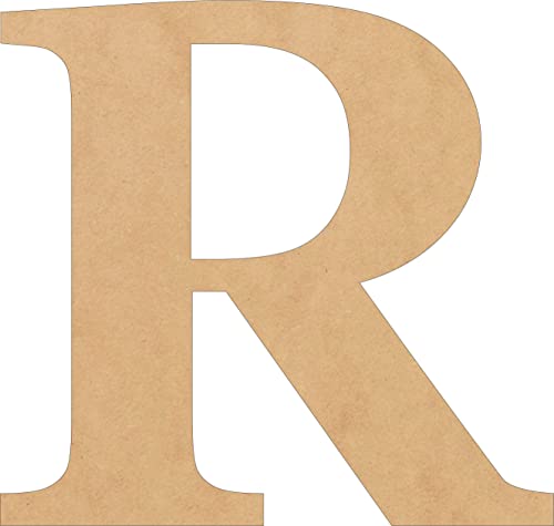 7 Inch Blank Wooden Craft Letter R, Unfinished Wood Alphabet Letter Wall Hanger, Abc's for Kid Learning Projects, DIY - WoodArtSupply