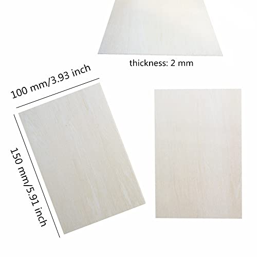 Baisunt 15 Pack Balsa Wood Sheets, Thin Natural Unfinished Wood for Aircraft Ship Boat House Plate Model, Painting, DIY Craft, 150x100x2mm
