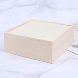 Kisangel 1Pc Gift Box With Lids Sliding- Lid Wooden Boxes Decorative Storage Boxes Wooden Unfinished Storage Box for Birthday Party (20 * 20 * 8) Kisangel