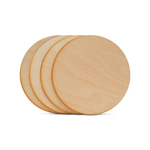 8-inch Wood Circles, 1/8-inch Thick with Rustic Burnt Edges, Pack of 3 Birch Plywood Discs, Wood Rounds, Unfinished Wood Circles for Crafts, by - WoodArtSupply