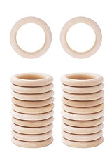 Mandala Crafts 100 25mm 1 Inch DIY Natural Wood Rings for Crafts - Macrame Wooden Rings - Unfinished Wood Rings for Macrame Rings Knitting Jewelry Mandala Crafts