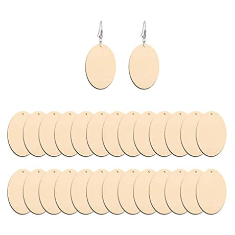 Unfinished Wood Blank Earrings 50pcs Wooden Craft Drop Dangle Earrings for DIY Jewelry Making Materials TOYANDONA
