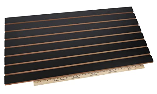 SSWBasics 4 ft x 2 ft Horizontal Black Slatwall Panels for Wall (24"H x 48"L) - Pack of 2 - Garage Wall Organizer Panels and Craft Storage