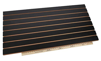 SSWBasics 4 ft x 2 ft Horizontal Black Slatwall Panels for Wall (24"H x 48"L) - Pack of 2 - Garage Wall Organizer Panels and Craft Storage