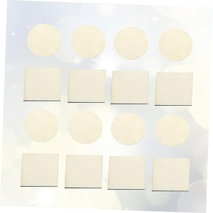 EXCEART 200 Pcs Wooden Round and Square DIY Wood Piece Hand Decor DIY Wood Square Wood Shape Embellishments Unfinished Wood Lip Gloss Kit Round Wood