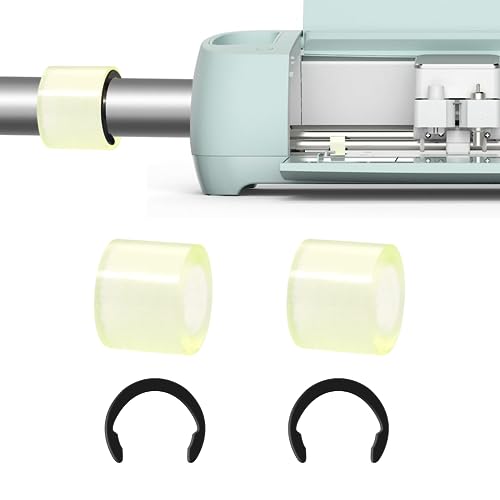 2 Pcs Rubber Roller Resolution for Cricut Maker and 2 Pcs Rubber Roller Replacement, Keep Rubber in Place with Retaining Rings Keep Rubber from CATOSUM