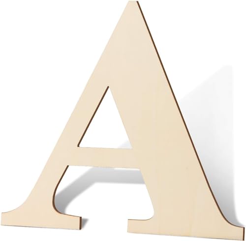 YRONTY 12 Inch Wooden Letters A, 1/5 Inch Thick Blank Unfinished Wood Letter Wooden Sign Board for Painting, Craft and Home Wall Decoration YRONTY