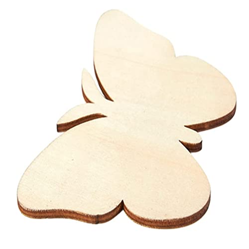 20 Pcs Butterfly Shaped Unfinished Wood Slices Wooden Embellishments for DIY Craft Projects Teensery
