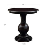 Powell 809-350 Espresso Round Accent Table 26"L x 26"W x 26"H Powell
