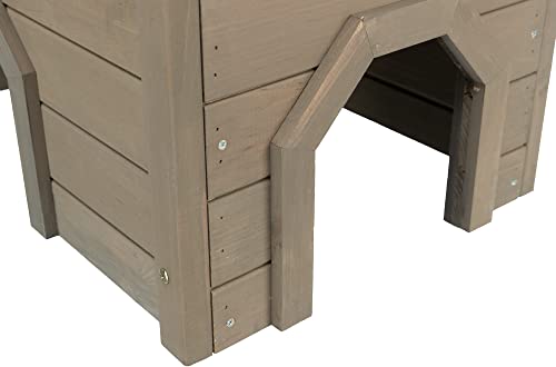 TRIXIE Natura Small Animal House, Rabbit Hideout, Playpen House, Shelter for Rabbits, Bunnies, Guinea Pigs, and Chinchillas, Gray-Green TRIXIE