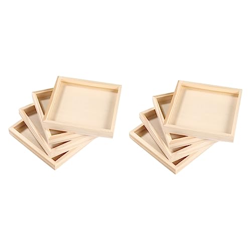 Unomor 8 Pcs Toys Puzzle Wooden Trays Unfinished Wood Serving Unfinished Wood Tray Unfinished Wooden Tray Toy Holder Wood Serving Tray Sundries Unomor
