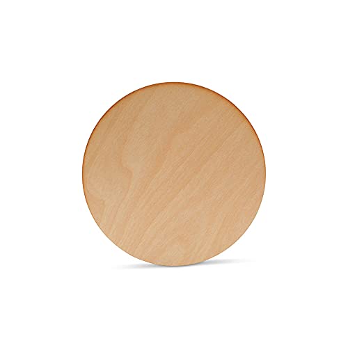 Wood Plywood Circles 4-1/2 inch, 1/8 Inch Thick, Pack of 5 Round Wood Cutouts with Rustic Burnt Edges for Crafts, by Woodpeckers Woodpeckers