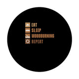 Eat Sleep Woodburning Repeat Funny Pyrography PopSockets Standard PopGrip Pyrographer Artist & Woodburner Apparel For Men