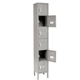 Global Industrial Six Tier Locker, 12x15x12, 6 Door, Unassembled, Gray Global Industrial