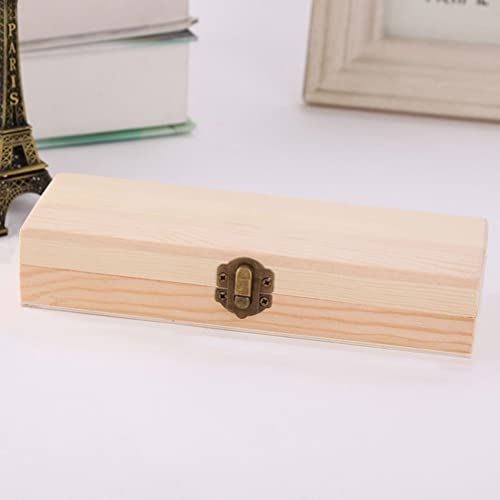 Zerodeko Jewelry Gift Boxes 2 Pcs Unfinished Wood Box with Clasp Wood Pencil Box Unpainted Artist Tool and Brush Storage Box Jewelry Trinket Box for Zerodeko