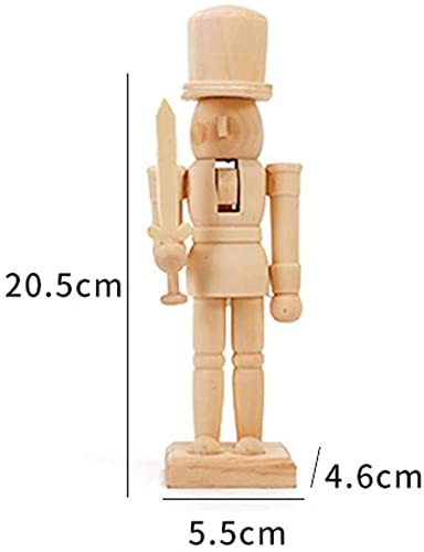 Wood Nutcracker Figurines Unfinished Nutcracker Puppet Nutcracker Soldier for Christmas Decorations,Xmas Tree,Table Decor Joylern