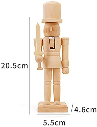 Wood Nutcracker Figurines Unfinished Nutcracker Puppet Nutcracker Soldier for Christmas Decorations,Xmas Tree,Table Decor