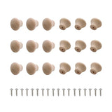 Oedema Wood Unfinished Cabinet Knobs Mini Wooden Drawer Handle Knobs Furniture Door Pull Knobs 0.69"×0.55", 20PCS with Screws Oedema