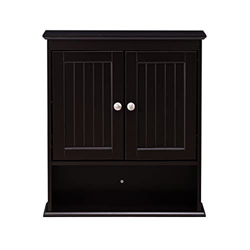 Spirich Bathroom Cabinet Wall Mounted, Wood Hanging Cabinets with Doors and Shelves, Medicine Cabinet Over The Toilet, Espresso Spirich
