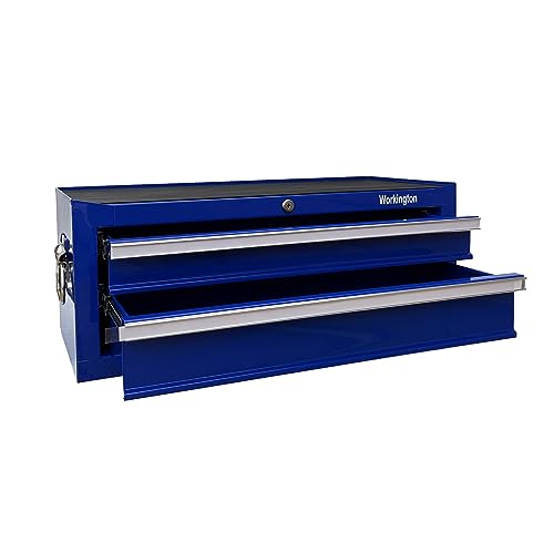 Workington Industrial 2 Drawers Portable Metal Intermediate Box, 26" Middle Tool Chest Cabinet with Ball Bearing Drawer Slides, Steel Tool Storage - WoodArtSupply