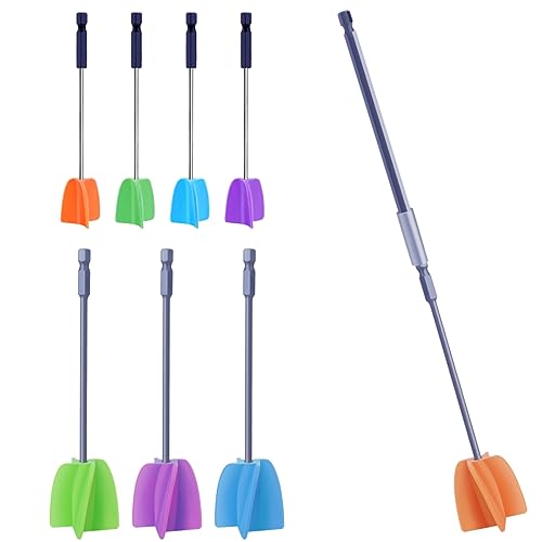 4/Large+4/Small Sizes Silicone Resin Mixer Paddles,Reusable Reusable Paint and Resin Mixer Paddle to Mix Epoxy Resin, Paint, Ceramic Glaze and Reduce LFSUM