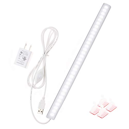 Under Cabinet Light, 12 Inch Plug in LED Closet Light with Memory Function, Cold White 6000K, Super Slim Dimmable Workbench,Under Counter Lights for JUSJUBR