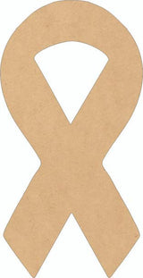 Wooden Ribbon 10" Shape, Unfinished Wood Cancer Ribbon Symbol Cutout, 1/4" MDF NEXTCraft