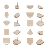 Pandahall 40Pcs Wood Earrings Studs Wooden Earring Blanks Wood Earring Findings Wheat Geometry Earring Posts with Ear Backs for Jewelry Making PH PandaHall