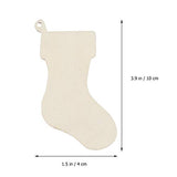EXCEART 50Pcs Christmas Wooden Stockings Cutouts Wooden Pieces Unfinished Wood Slices for DIY Wood Crafts Stockings Embellishments Christmas Tree EXCEART