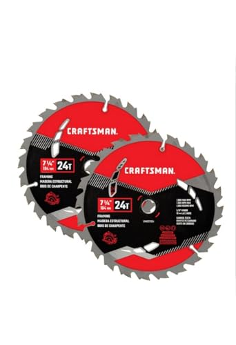 CRAFTSMAN 7-1/4-in 24-Tooth Rough Finish Carbide Circular Saw Blade (2-Pack) - WoodArtSupply