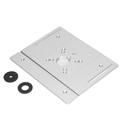 Router Lift Kit Manual Lifting Router Lift System Kit Router Table Saw Insert Base Plate for Router Plates and Lift Systems (Silver)