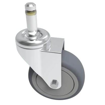 RILIDRI 3-Inch Swivel Stem Caster, 7/16-Inch Stem Diameter Rubber Wheel, Heavy Duty TPR Replacement Wheels for Rubbermaid Mop Bucket Cart Grill