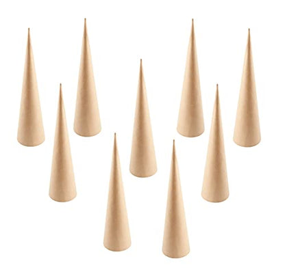 Factory Direct Craft Open Bottom Paper Mache Cones - Pack of 36 Cardboard Papier Mache Cones for DIY Crafts, Gnomes, Holiday Angels, Christmas Trees - WoodArtSupply