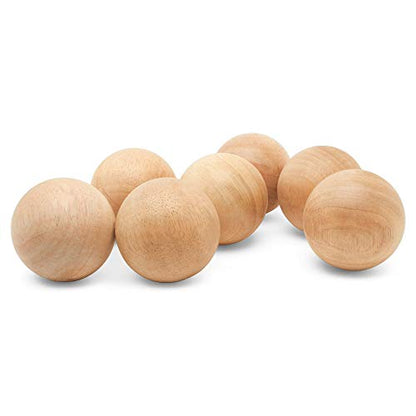 3 inch Wooden Round Ball, Bag of 5 Unfinished Natural Round Hardwood Balls, Smooth Birch Balls, for Crafts and DIY Projects (3 inch Diameter) by