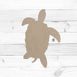 Sea Turtle Craft Shape Unfinished Cutout, Wooden DIY Summer Cutout, Paintable MDF Build-A-Cross