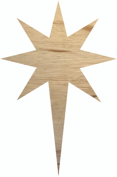 Star of Bethlehem Wood Craft 4" Cutout, Christmas Nativity Scene Shape