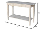 International Concepts Phillips Oval Sofa Table, Unfinished IC International Concepts