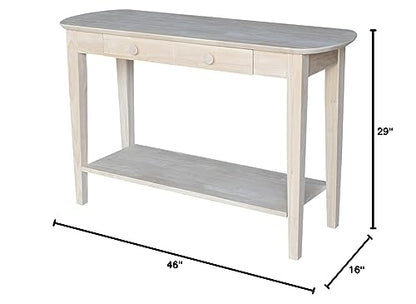 International Concepts Phillips Oval Sofa Table, Unfinished - WoodArtSupply