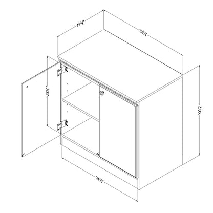 South Shore Morgan Small 2-Door Storage Cabinet, 19.38"D x 32.88"W x 32.38"H, Royal Cherry - WoodArtSupply