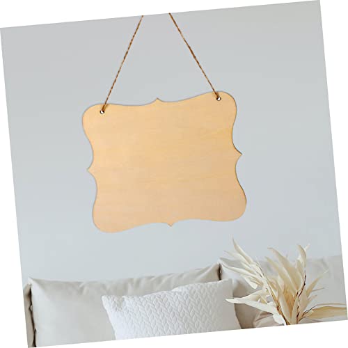 Operitacx 60 Pcs Shaped Wood Chips Unfinished Wood Hanging Plaque Unfinished Wood Banner Wood Blank Plaque Rustic Wood Sign Blank Banner Wood Boards Operitacx